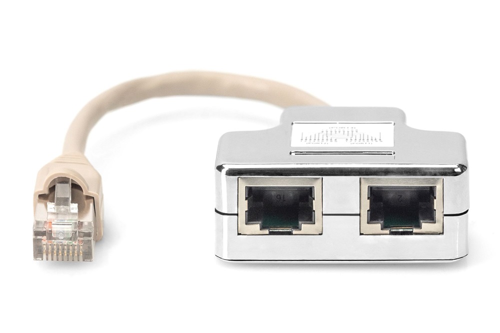 DIGITUS AT-AG CX2 CAT5e árnyékolt pc-pc RJ45 Y elosztó adapter
