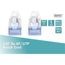 DIGITUS Cat.5e SF/UTP PVC 1m szürke patch kábel