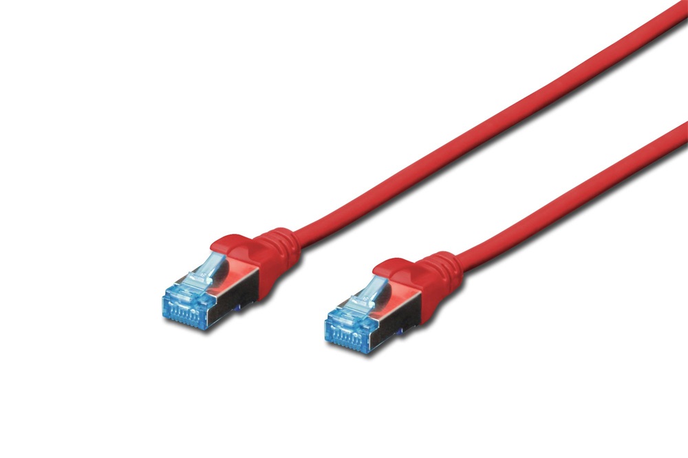 DIGITUS Cat.5e SF/UTP PVC 3m piros patch kábel