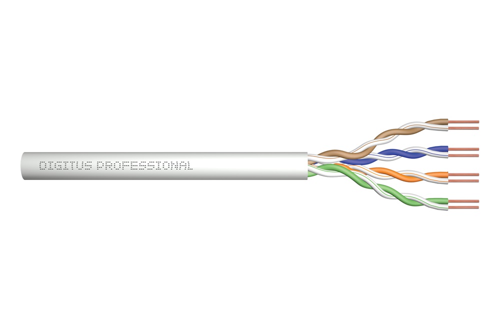 DIGITUS DK-1511-V-1-1 Cat.5e U/UTP 100MHz Eca PVC 100m szürke fali kábel
