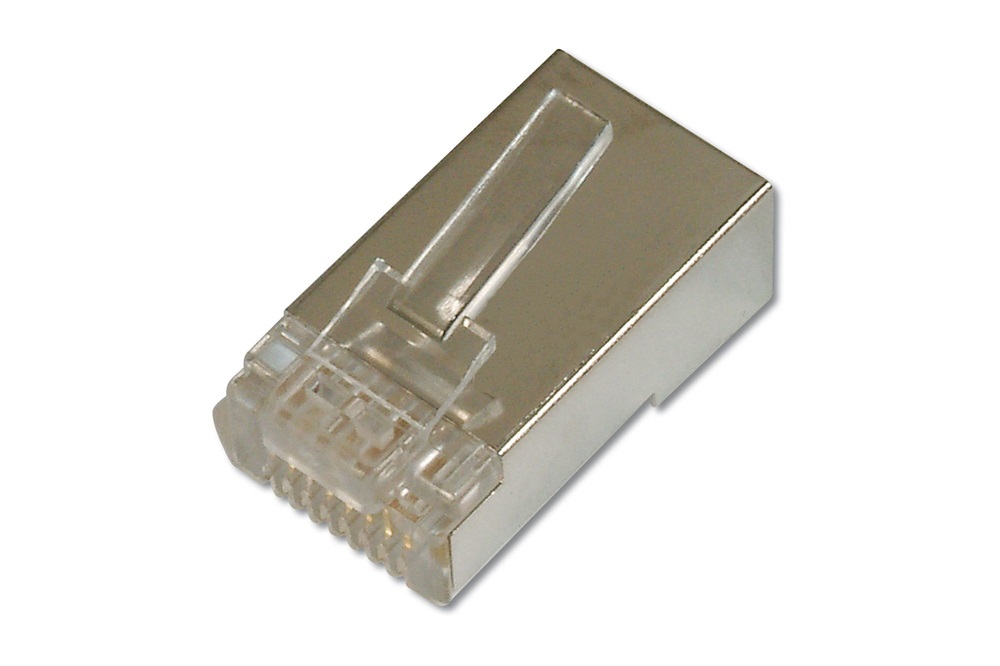 DIGITUS CAT5e árnyékolt 8P8C RJ45 Pass through átmenő moduláris dugó 100db/csomag