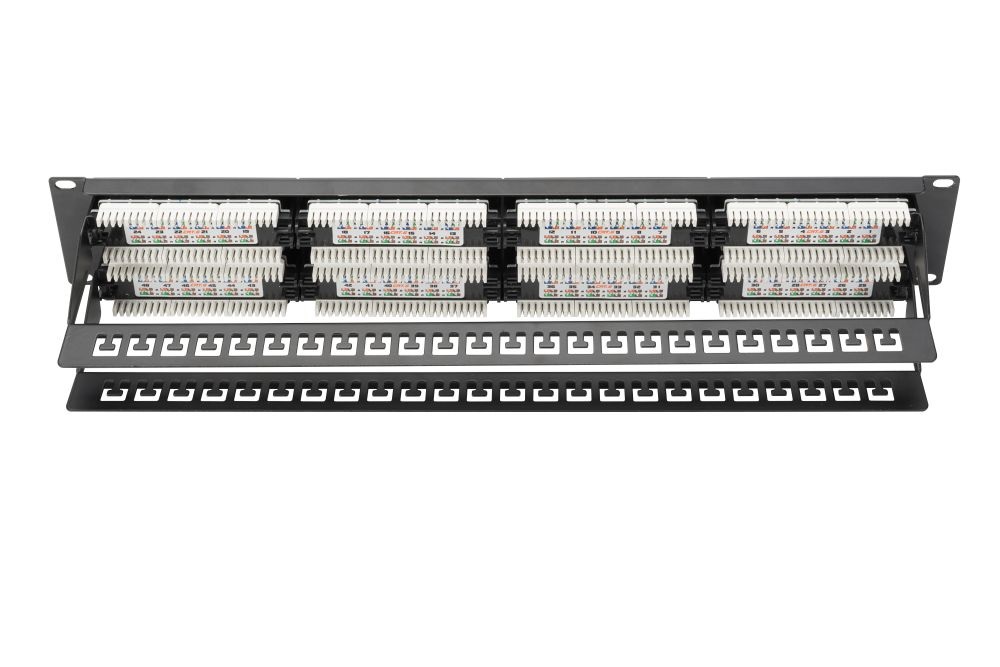 DIGITUS CAT6 48port 19" 2U kompakt fekete árnyékolatlan Patch Panel