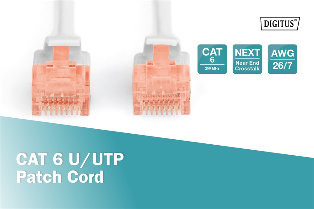 DIGITUS Cat.6 U/UTP PVC 5m szürke patch kábel