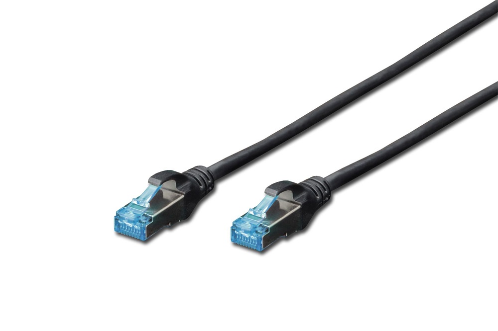 DIGITUS CAT.5e SF/UTP PVC 2m fekete patch kábel