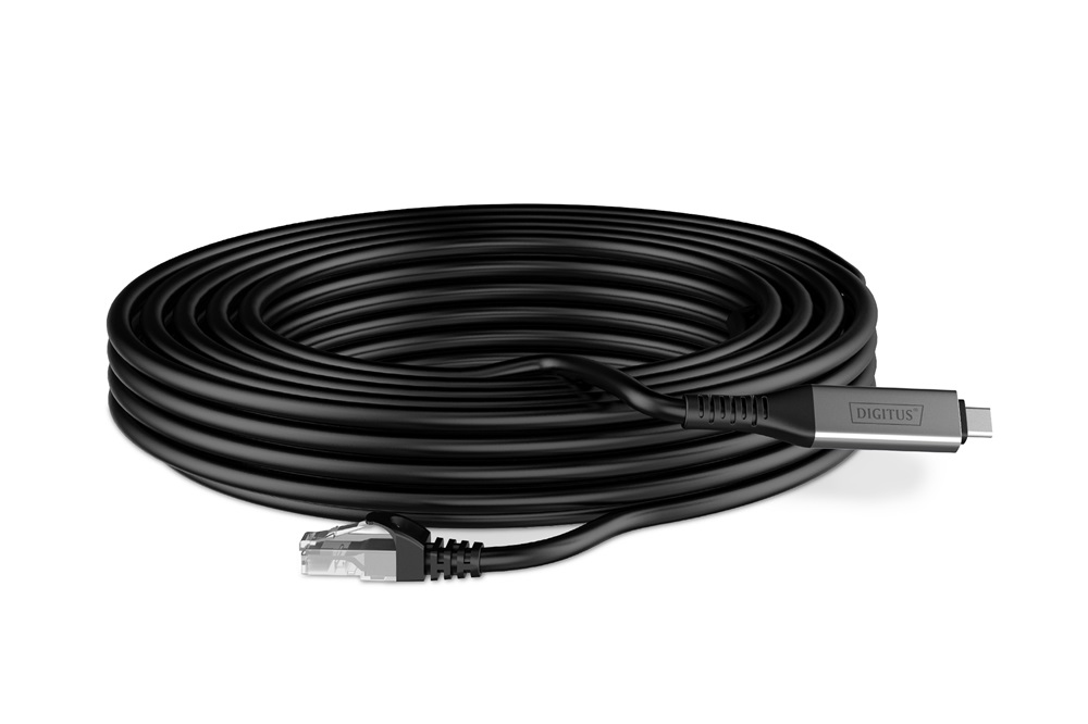 DIGITUS Cat.6A 1GbE RJ45 S/FTP LSZH USB 3.2 Gen1 type-C Ethernet kábel 10m
