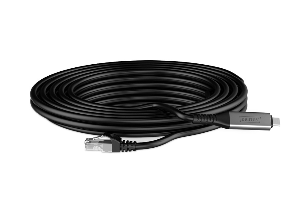 DIGITUS Cat.6A 1GbE RJ45 S/FTP LSZH USB 3.2 Gen1 type-C Ethernet kábel 2m