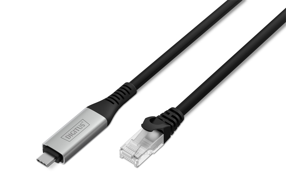 DIGITUS Cat.6A 1GbE RJ45 S/FTP LSZH USB 3.2 Gen1 type-C Ethernet kábel 3m