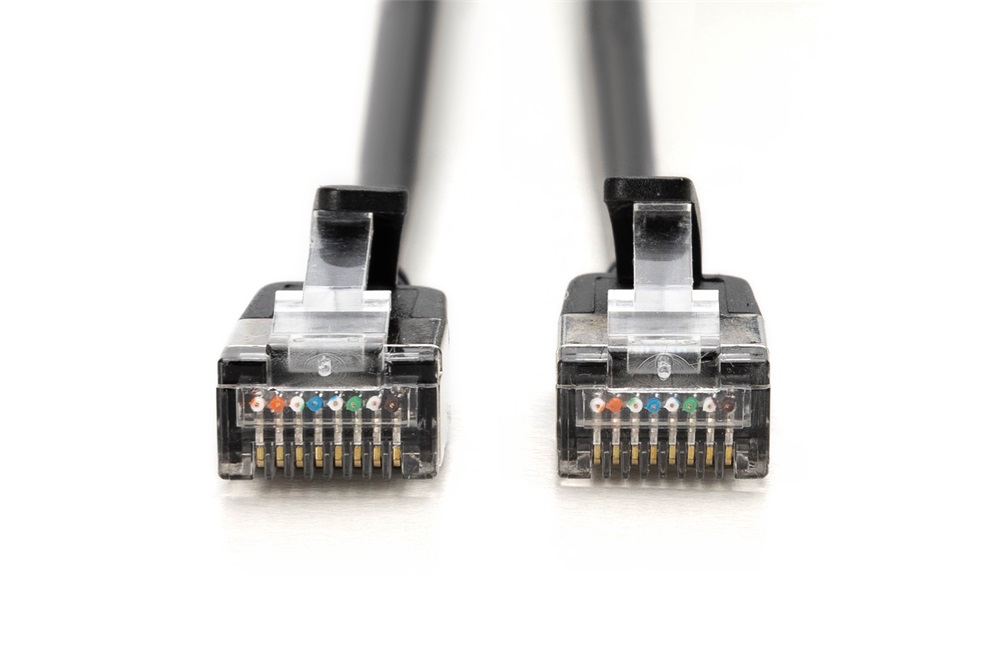 DIGITUS Cat.6A F/FTP LSZH 0,3m fekete slim patch kábel