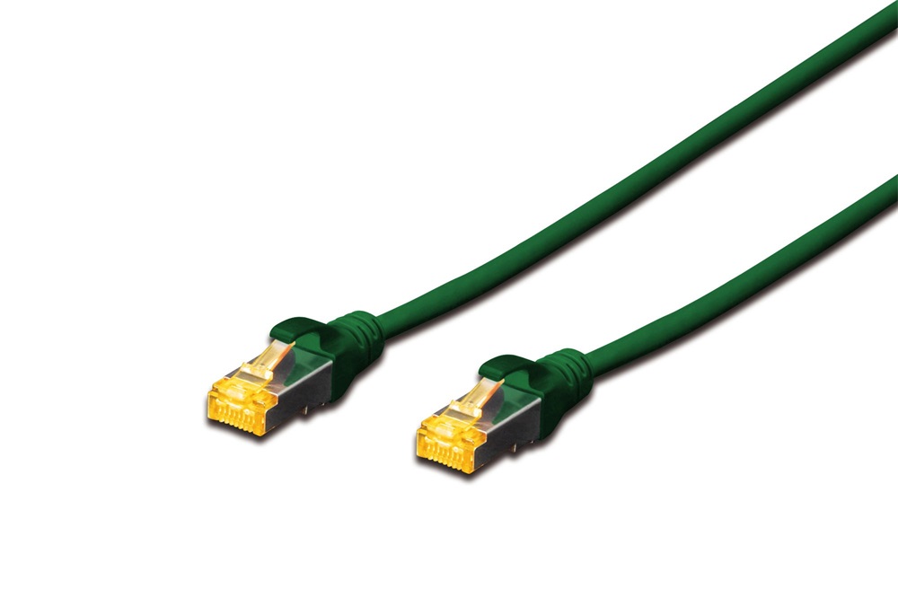 DIGITUS Cat.6A S/FTP LSZH 0,5m zöld patch kábel