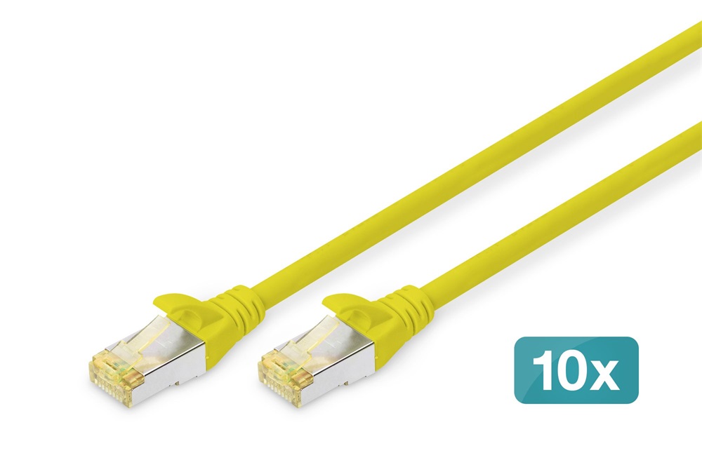DIGITUS Cat.6A S/FTP LSZH 1m sárga patch kábel (10db/csomag)