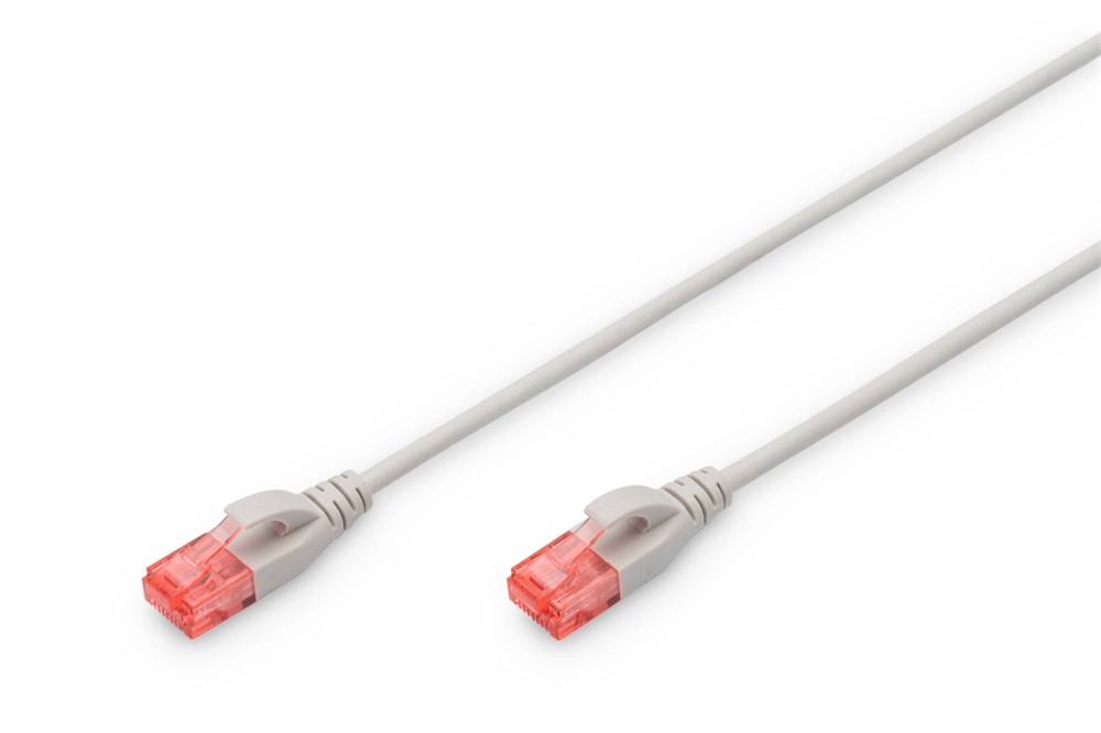 DIGITUS Cat.6 U/UTP LSZH 1m szürke slim patch kábel