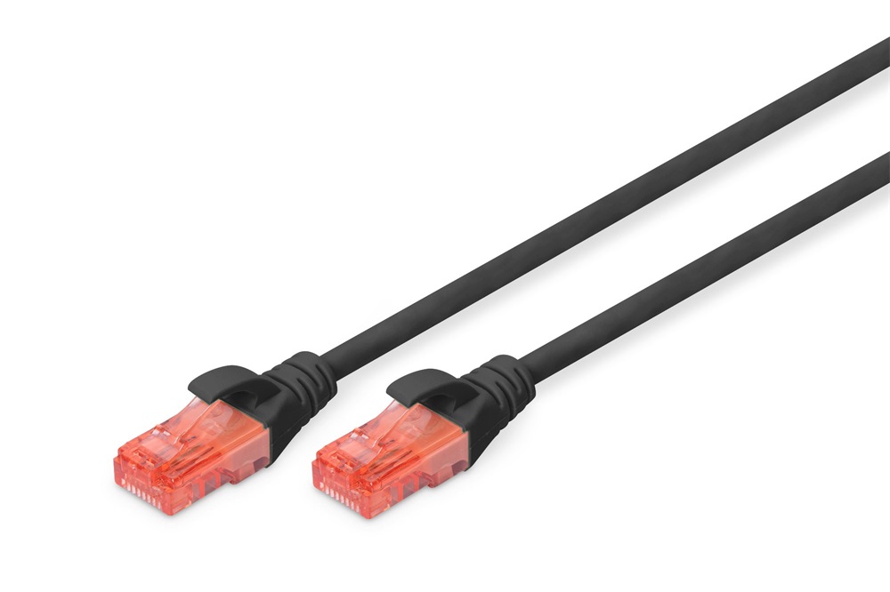 DIGITUS Cat.6 U/UTP PVC 1m fekete patch kábel