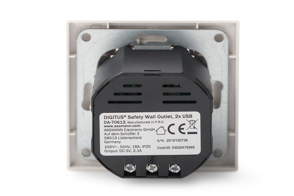 DIGITUS DA-70613 2xUSB 250V schuko süllyesztett fali aljzat