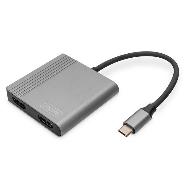 DIGITUS DA-70828 UHD 4K 60Hz USB Type-C 2x HDMI grafikus adapter
