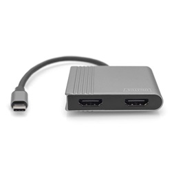DIGITUS DA-70828 UHD 4K 60Hz USB Type-C 2x HDMI grafikus adapter