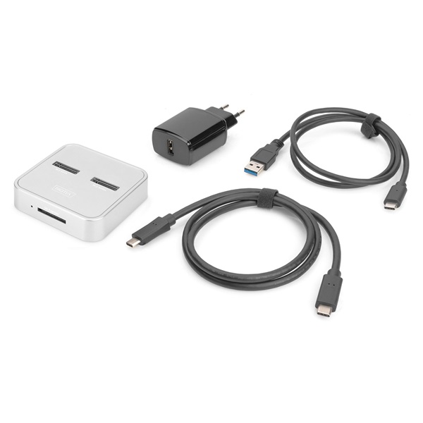 DIGITUS DA-71546 M.2 NVMe/ M.2 SATA SSD SD Express Card Reader olvasó USB3.1 type C dokkoló állomás