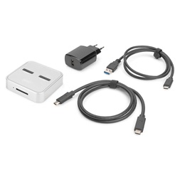 DIGITUS DA-71546 M.2 NVMe/ M.2 SATA SSD SD Express Card Reader olvasó USB3.1 type C dokkoló állomás