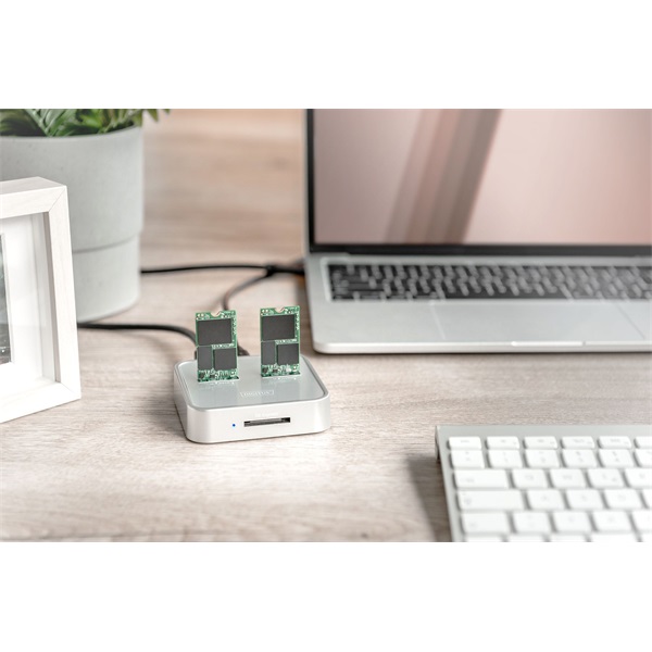 DIGITUS DA-71546 M.2 NVMe/ M.2 SATA SSD SD Express Card Reader olvasó USB3.1 type C dokkoló állomás