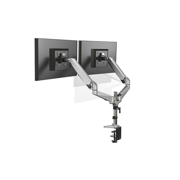 DIGITUS DA-90353 C-bilincses gázrugós univerzális (VESA 75 / 100) 2-es ezüst monitor tartó konzol