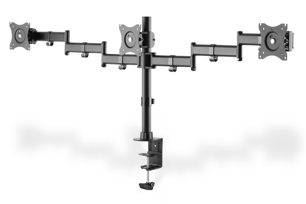 DIGITUS DA-90362 C-bilincses univerzális (VESA 75 / 100) 3-as fekete monitor tartó konzol