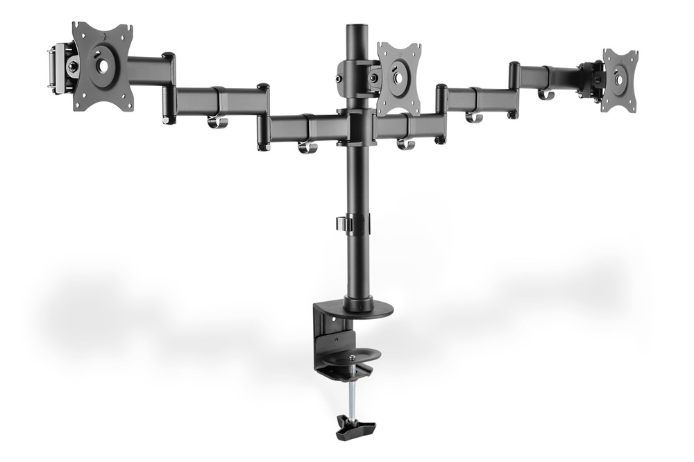 DIGITUS DA-90362 C-bilincses univerzális (VESA 75 / 100) 3-as fekete monitor tartó konzol
