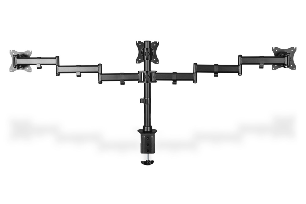 DIGITUS DA-90362 C-bilincses univerzális (VESA 75 / 100) 3-as fekete monitor tartó konzol