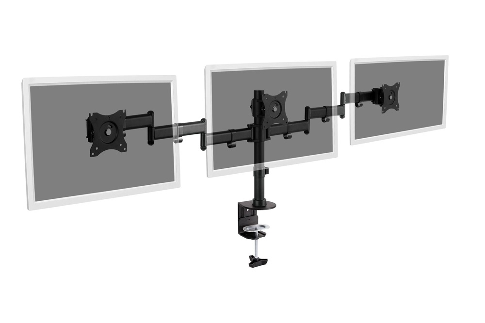 DIGITUS DA-90362 C-bilincses univerzális (VESA 75 / 100) 3-as fekete monitor tartó konzol