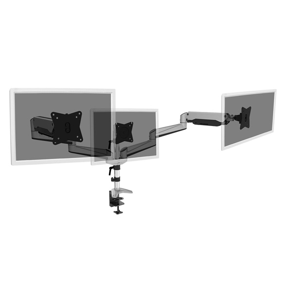 DIGITUS DA-90363 C-bilincses gázrugós univerzális (VESA 75/100) 3-as ezüst monitor tartó konzol