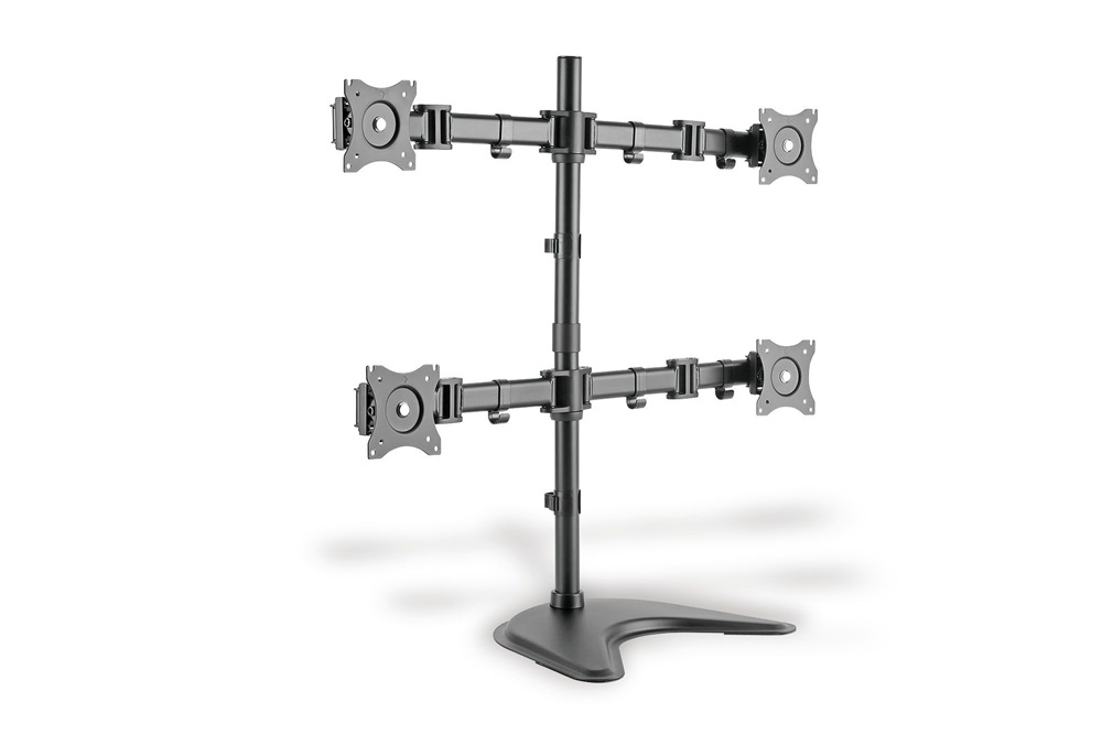 DIGITUS DA-90364 C-bilincses (VESA 75 / 100) univerzális 4-es fekete monitor állvány