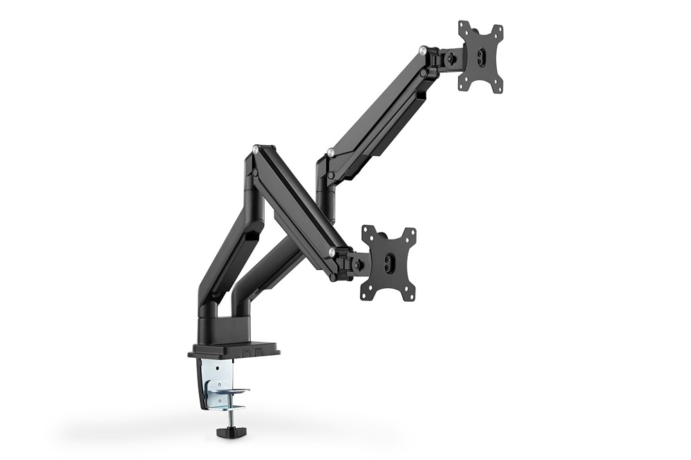 DIGITUS DA-90395 C-bilincses gázrugós univerzális (VESA 75 / 100) 2-es fekete monitor tartó konzol