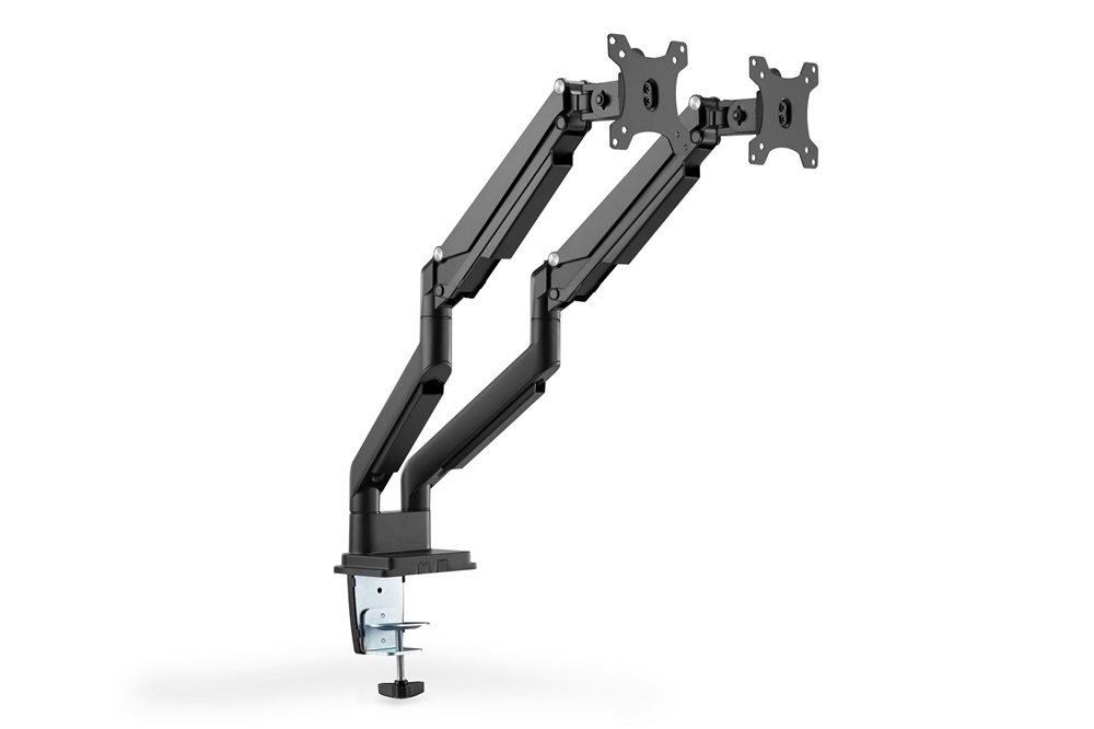 DIGITUS DA-90395 C-bilincses gázrugós univerzális (VESA 75 / 100) 2-es fekete monitor tartó konzol