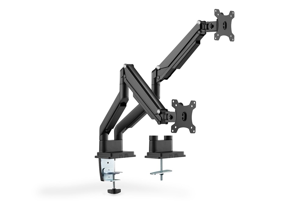 DIGITUS DA-90395 C-bilincses gázrugós univerzális (VESA 75 / 100) 2-es fekete monitor tartó konzol
