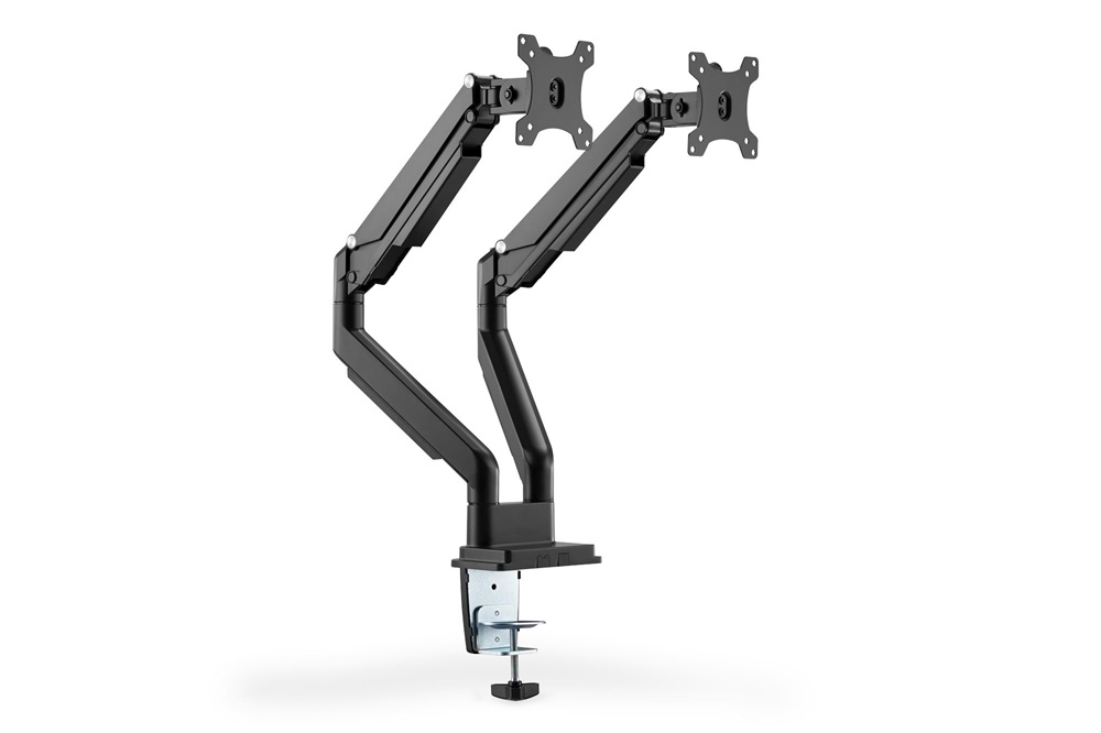 DIGITUS DA-90395 C-bilincses gázrugós univerzális (VESA 75 / 100) 2-es fekete monitor tartó konzol