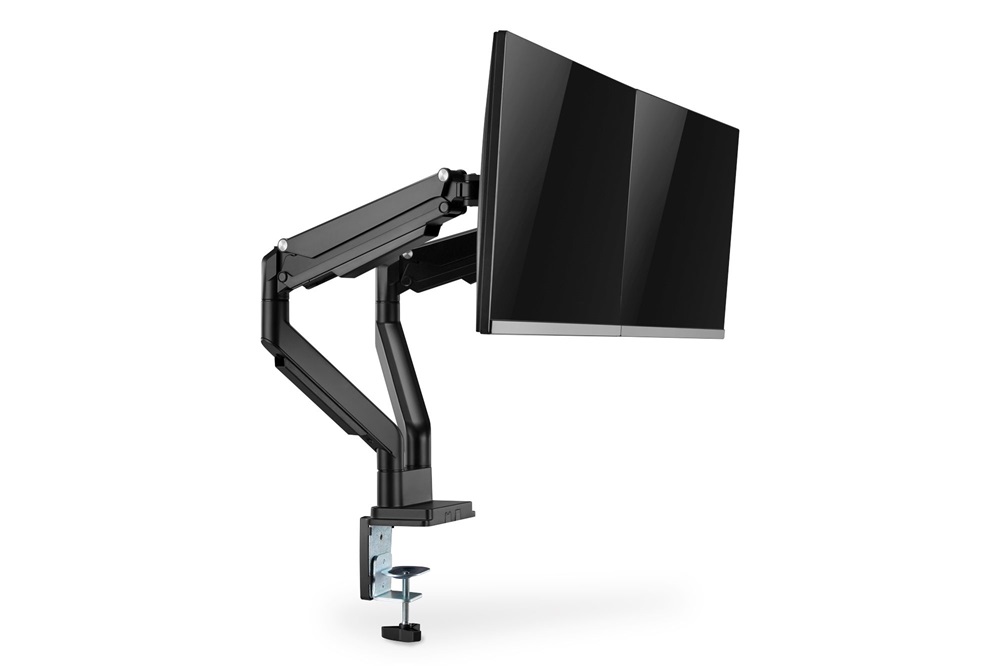 DIGITUS DA-90395 C-bilincses gázrugós univerzális (VESA 75 / 100) 2-es fekete monitor tartó konzol