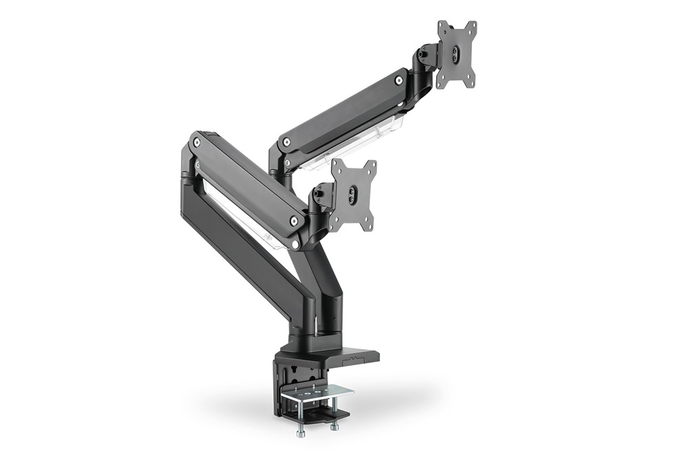 DIGITUS DA-90427 C-bilincses gázrugós univerzális (VESA 75 / 100) 2-es fekete monitor tartó konzol