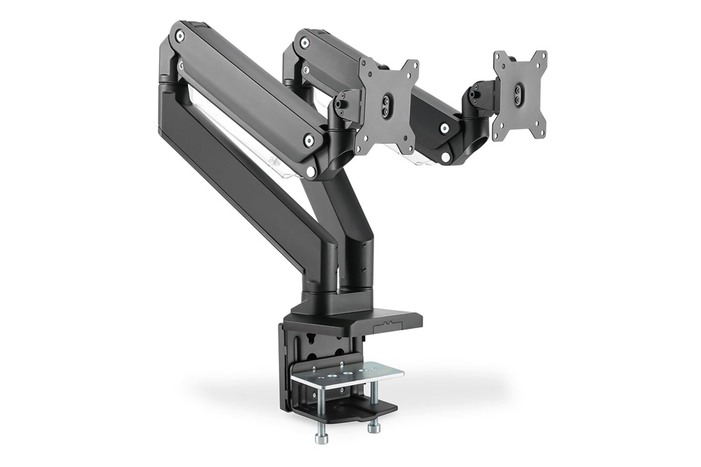 DIGITUS DA-90427 C-bilincses gázrugós univerzális (VESA 75 / 100) 2-es fekete monitor tartó konzol