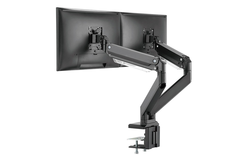 DIGITUS DA-90427 C-bilincses gázrugós univerzális (VESA 75 / 100) 2-es fekete monitor tartó konzol
