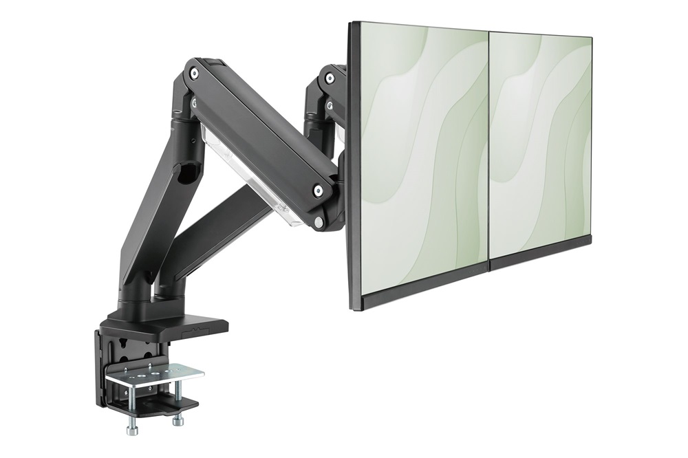 DIGITUS DA-90427 C-bilincses gázrugós univerzális (VESA 75 / 100) 2-es fekete monitor tartó konzol