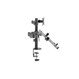 DIGITUS DA-90436 C-bilincses/gyűrűs univerzális (VESA 75 / 100) fekete monitor/notebook tartó konzol