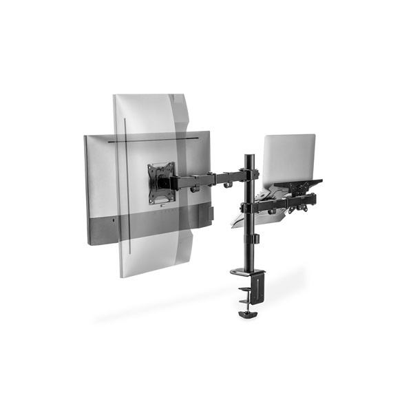 DIGITUS DA-90436 C-bilincses/gyűrűs univerzális (VESA 75 / 100) fekete monitor/notebook tartó konzol