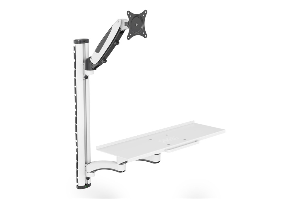 DIGITUS DA-90451 Univerzális falra szerelhető fehér/fekete munkaállomás