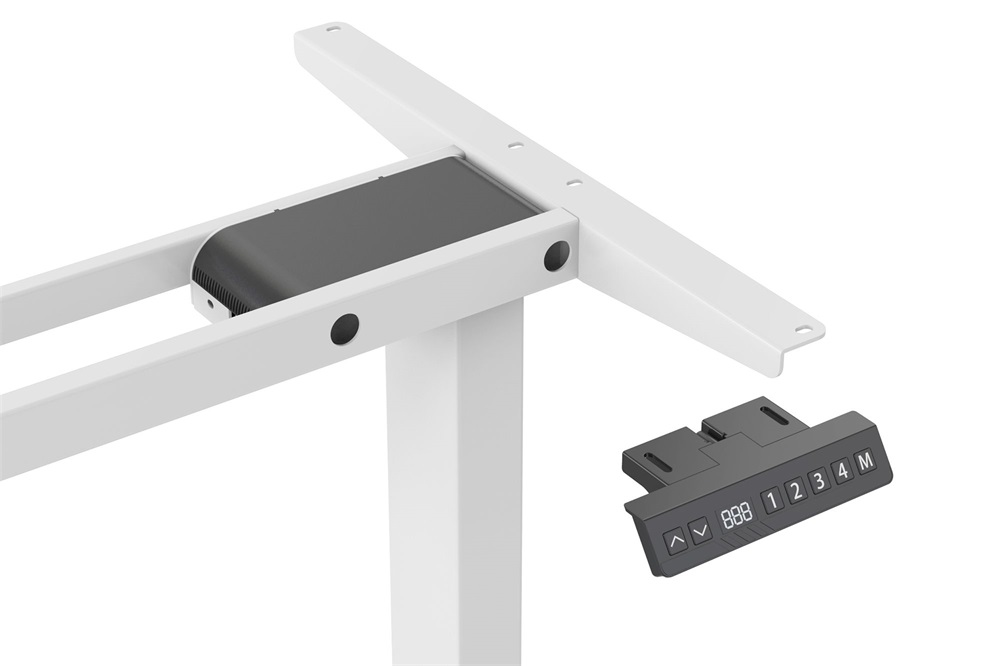 DIGITUS DA-90453 Elektromosan állítható magasságú L - alakú  fehér asztalkeret