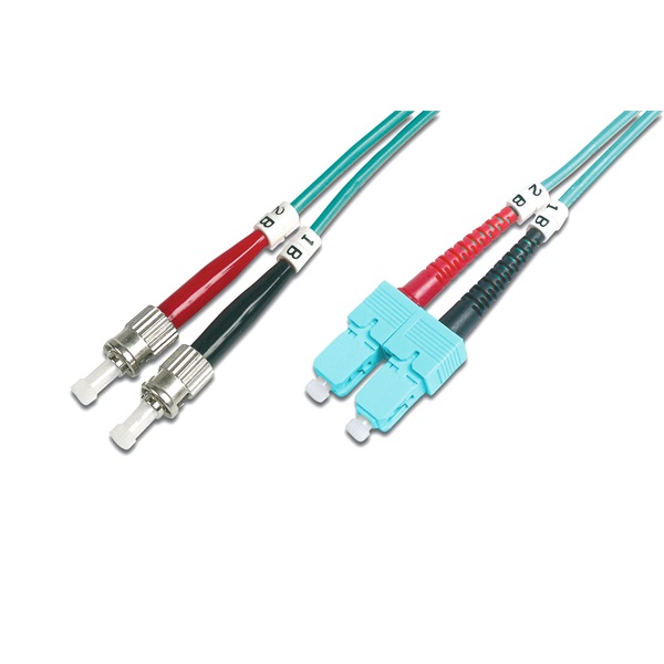 DIGITUS DK-2512-02/3 Duplex 2xST + 2xSC multimodusú OM3 50/125 LSOH 2m optikai patch kábel