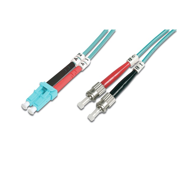 DIGITUS DK-2531-03/3 Duplex 2xLC + 2xST multimodusú OM3 50/125 LSOH 3m optikai patch kábel
