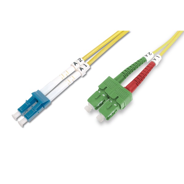 DIGITUS DK-292SCA3LC-02 Duplex 2xSC(APC) + 2xSC(PC) monomódusú OS2 9/125 LSOH 2m optikai patch kábel