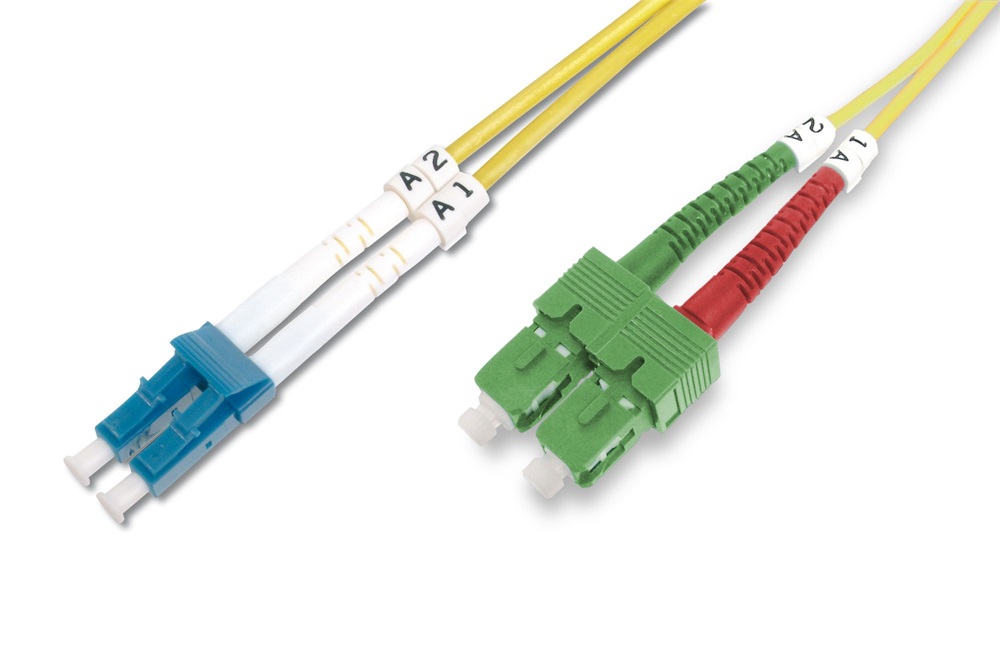DIGITUS DK-292SCA3LC-02 Duplex 2xSC(APC) + 2xSC(PC) monomódusú OS2 9/125 LSOH 2m optikai patch kábel