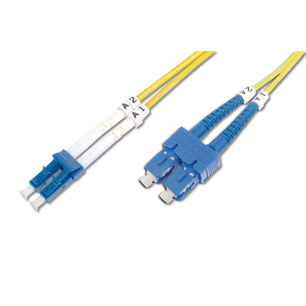 DIGITUS DK-2932-02 Duplex 2xLC + 2xSC monomódusú OS2 9/125 LSOH 2m optikai patch kábel