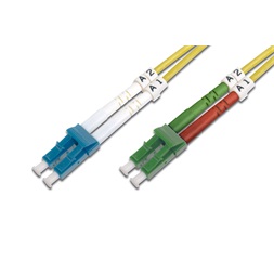 DIGITUS DK-293LCA3LC-02 Duplex 2xLC(APC) + 2xLC(PC) monomódusú OS2 9/125 LSOH 2m optikai patch kábel