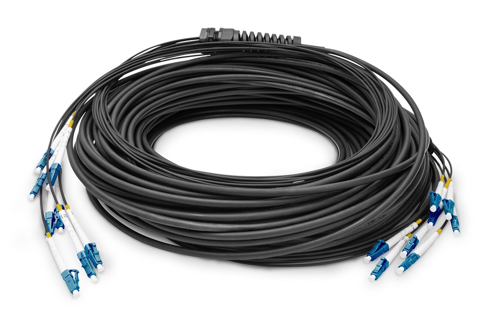 DIGITUS DK-2A338U050BK-BBB 8 szálas 8x LC/UPC 9/125 monomódusú OS2 Dca kültéri/beltéri előszerelt optikai kábel 50m