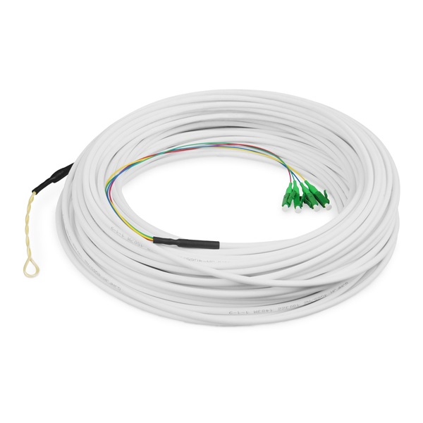 DIGITUS DK-3904LCA-30 4 szálas 4x LC/APC 9/125 monomódusú OS2 Dca beltéri előszerelt FTTH Drop kábel 30m